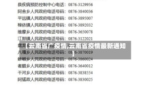 【云南省广疫情,云南省疫情最新通知】